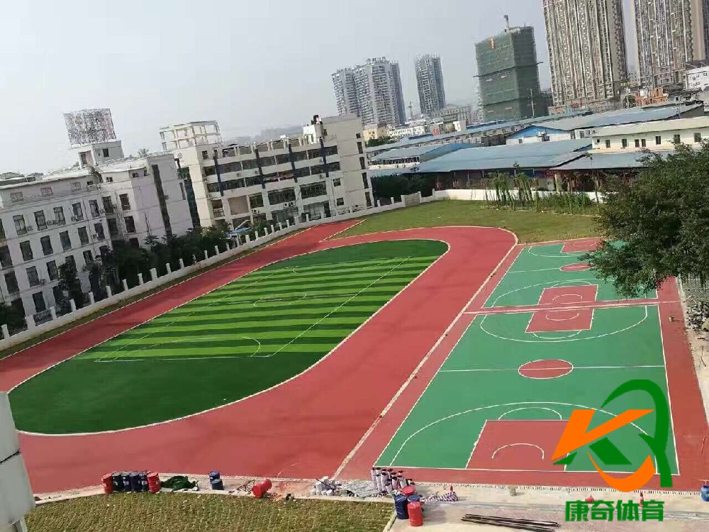 廣西南寧翠湖新城小學混合型塑膠跑道案例